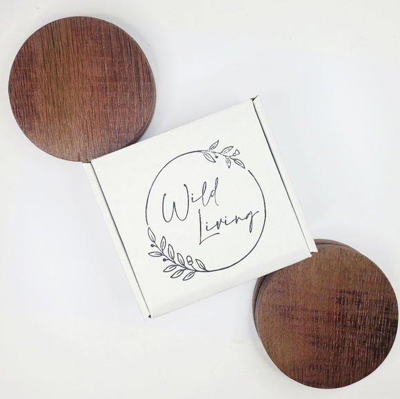 Oak Wine Wood Coasters Set of 4 - Picture 5 of 8